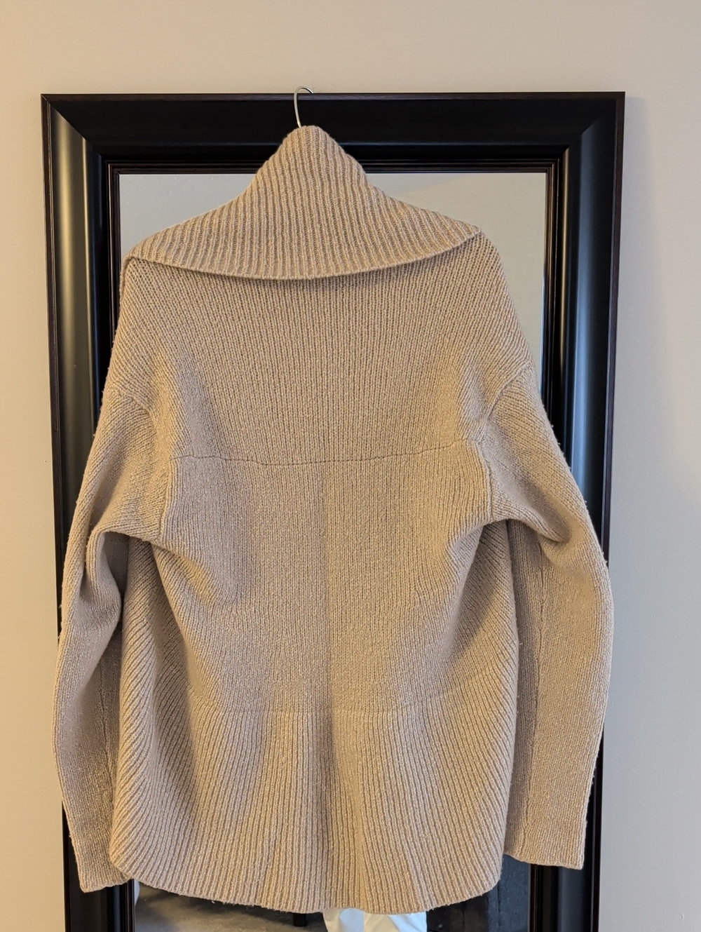 Vince Draped Open-Front Wool Blend Cardigan in Light Beige - Picture 7 of 10